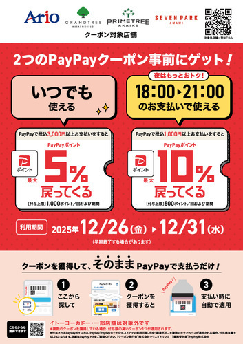 時間別PayPayクーポン
