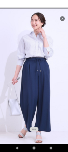 フレアパンツ紺
