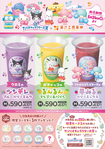 サンリオキャラクター大賞 コラボジュース販売！
