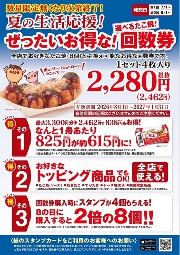 夏の回数券詳細